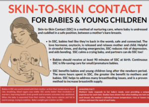 Skin to skin contact for babies and young children