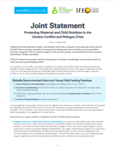 Image of Joint IYCF Statement