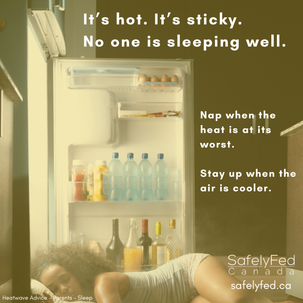 Young woman sleeping with her head in an open refrigerator.